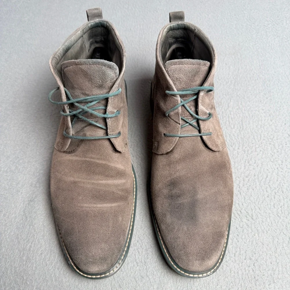 ECCO Mens Brown Suede Chukka Boots Lace Up Ankle Shock Point Size 8 8.5 EU 42